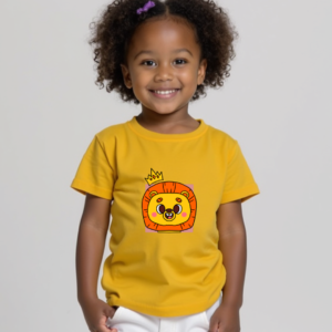 kids wearing lion shirt